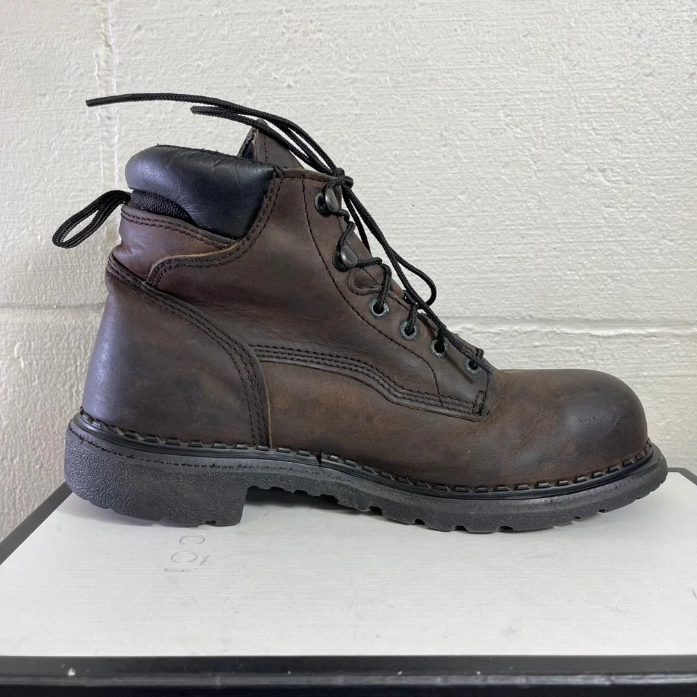 RED WING 4406 Steel Toe Brown Leather Work Boots Waterproof Men's US 9 D/8 UK